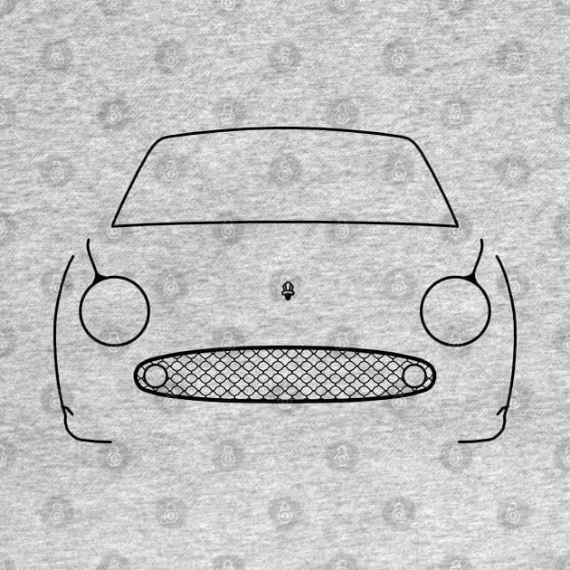 Nissan Figaro classic car black outline graphic by soitwouldseem